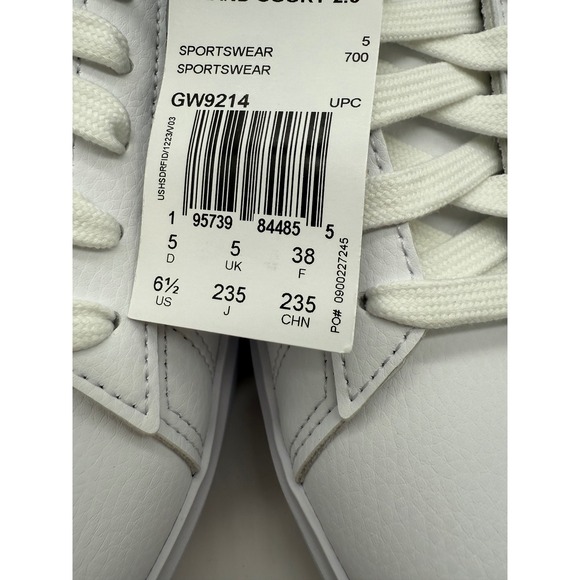 Adidas Grand Court 2.0 Women's Sneakers White Black Low Top Casual sz 6.5 - Picture 6 of 9